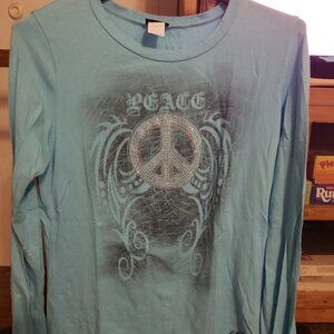 KATYDID Light Blue Embellished Peace sign